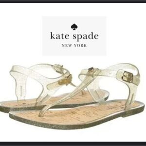 Kate Spade Silver Sparkly jelly Sandals Sz 9